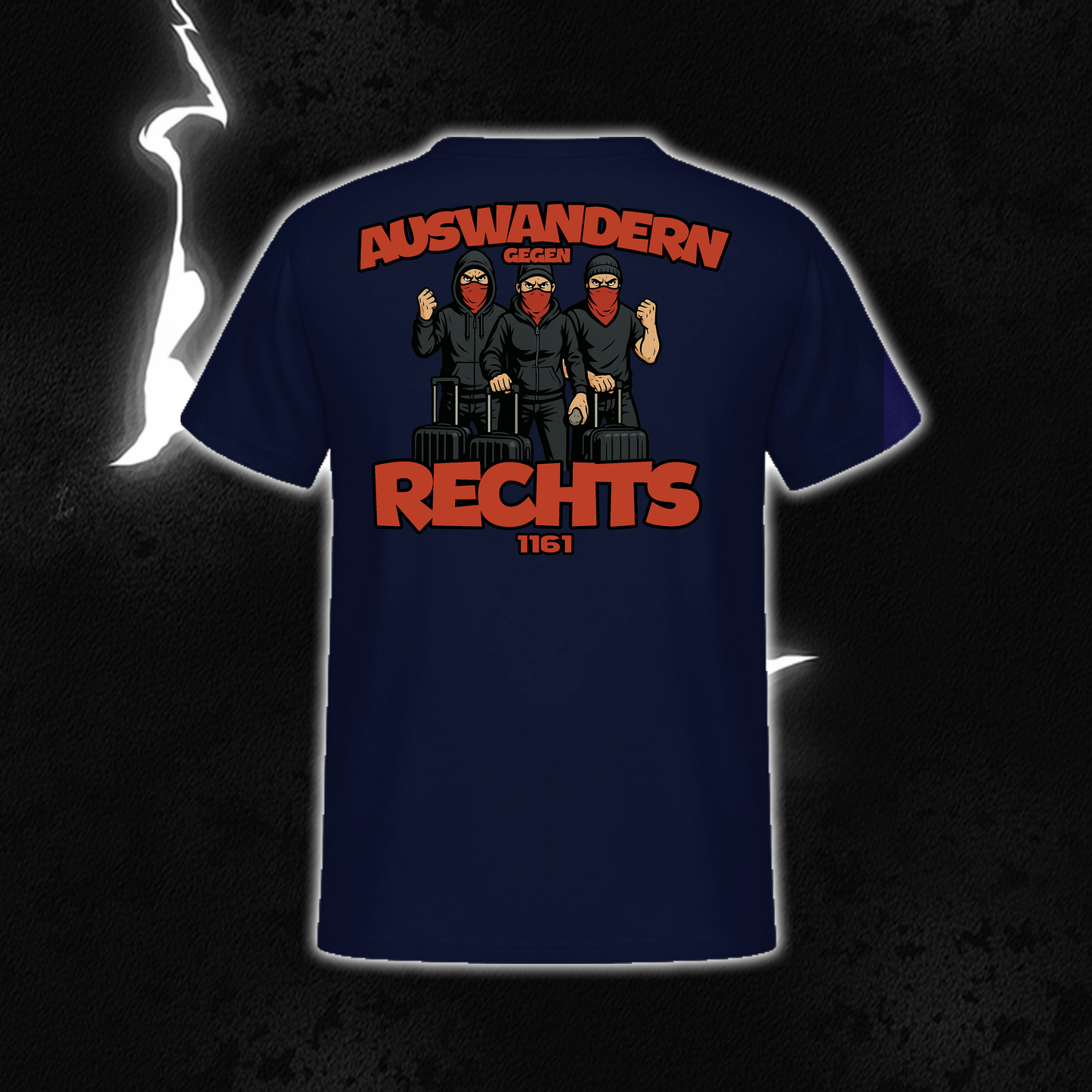 SHIRT „Auswandern gegen Rechts“ BACKPRINT