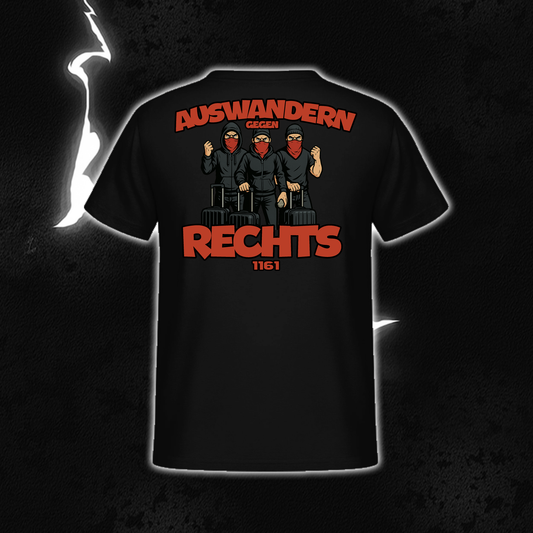 SHIRT „Auswandern gegen Rechts“ BACKPRINT